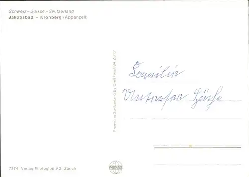 Kronberg Saentis Jakobsbad Kat. Kronberg