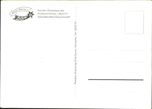 Sasbachwalden Sternenwirtshaus Hohritt Kat. Sasbachwalden
