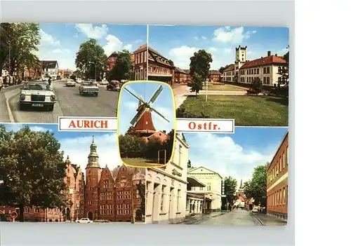 Aurich Ostfriesland Teilansichten Marktplatz Windmuehle Kat. Aurich
