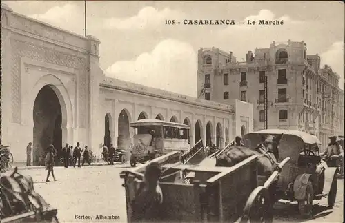 Casablanca Le Marche Pferdefuhrwerk Kat. Casablanca
