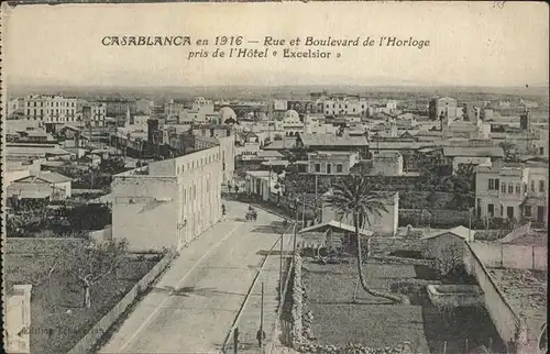 Casablanca Rue et Boulevard de l Horloge pris de l Hotel Excelsior Kat. Casablanca