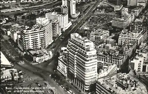 Casablanca Place de France Boulevard de la Republicque vue aerienne Kat. Casablanca