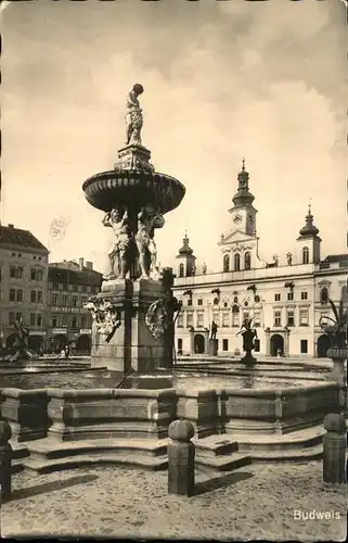 Budweis Suedboehmen Rathaus Brunnen Denkmal Kat. Ceske Budejovice
