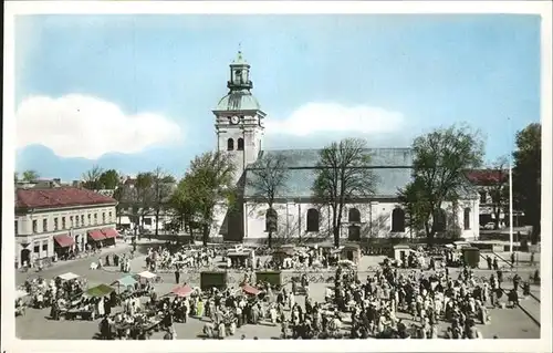 Varberg Kyrkan och torget Kat. Varberg