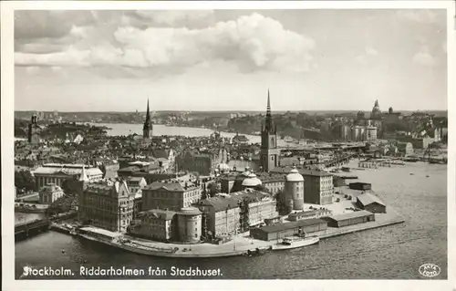 Stockholm Riddarholmen fran Stadshuset Kat. Stockholm