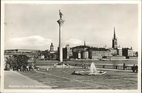 Stockholm Utsikt fran Stadshustraedgarden Kat. Stockholm