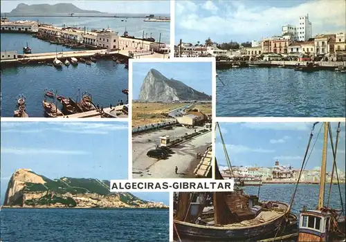 Algeciras Gibraltar Panorama Hafen Felsen Schiffe Kat. Algeciras