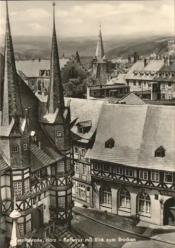 pw09103 Wernigerode Harz Rathaus Blick zum Brocken Kategorie. Wernigerode Alte Ansichtskarten