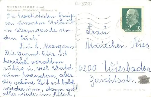 pw09729 Wernigerode Harz Ferienheim Waldmuehle  Kategorie. Wernigerode Alte Ansichtskarten