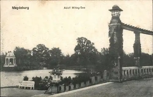Magdeburg Adolf Mittag See Pavillon Kat. Magdeburg