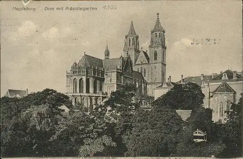 Magdeburg Dom mit Praesidialgarten Kat. Magdeburg