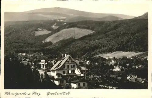 pw34461 Wernigerode Harz Panorama Blick zum Brocken Kinderheim Waldmuehle Kategorie. Wernigerode Alte Ansichtskarten