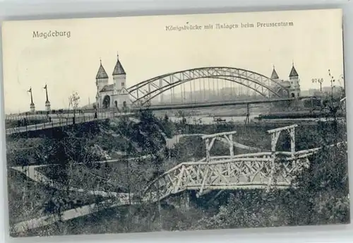 Magdeburg Magdeburg Koenigsbruecke Preussenturm x / Magdeburg /Magdeburg Stadtkreis