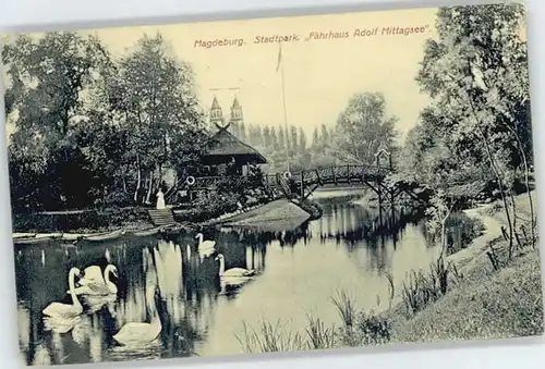 Magdeburg Magdeburg Stadtpark Faehrhaus Adolf Mittagsee x / Magdeburg /Magdeburg Stadtkreis