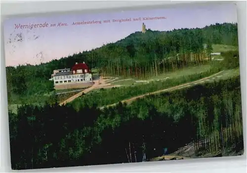 we46471 Wernigerode Harz Armeleuteberg Berg Hotel Kaiserturm x Kategorie. Wernigerode Alte Ansichtskarten