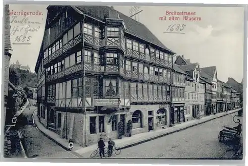 we46479 Wernigerode Harz Breitestrasse * Kategorie. Wernigerode Alte Ansichtskarten