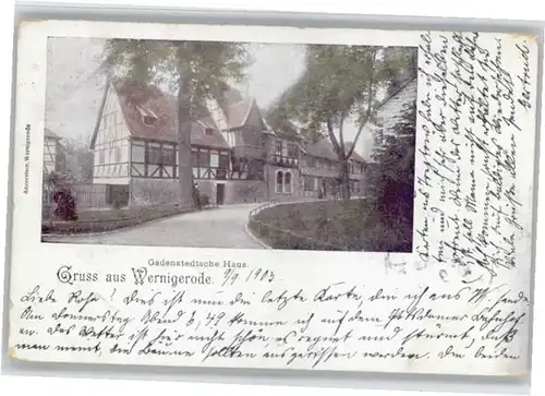 we46537 Wernigerode Harz Gadenstedtsches Haus x Kategorie. Wernigerode Alte Ansichtskarten