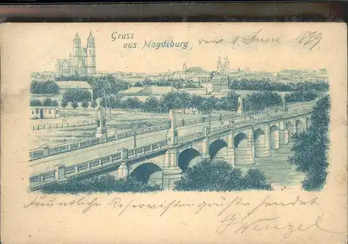 Magdeburg Dom Elbebruecke / Magdeburg /Magdeburg Stadtkreis