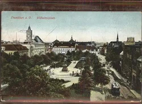 Frankfurt Oder Wilhelmsplatz Denkmal Marienkirche Strassenbahn Kat. Frankfurt Oder