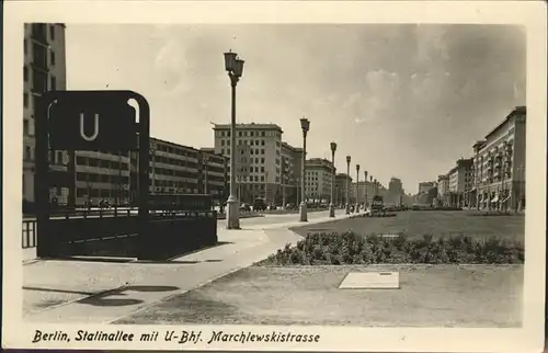 Berlin Stalinallee U Bahnhof Marchlewskistrasse Kat. Berlin