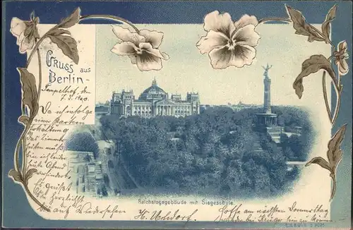 Berlin Reichstagsgebaeude Siegessaeule Kat. Berlin