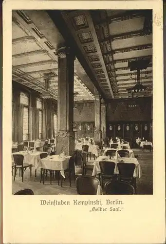 Berlin Weinstuben Kempinski Gelber Saal Kat. Berlin