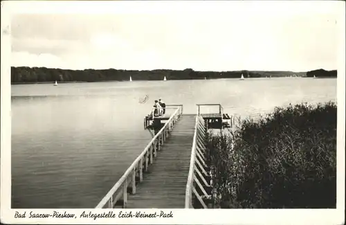 Bad Saarow Pieskow Bootsanlegestelle Scharmuetzelsee Kat. Bad Saarow