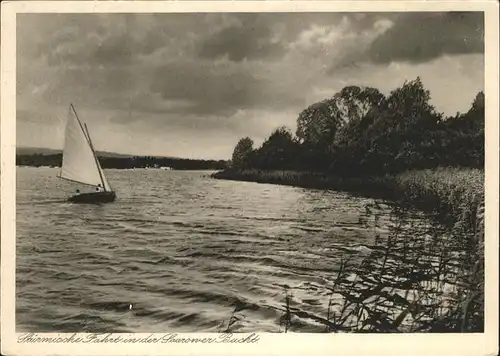 Scharmuetzelsee Stuermische Fahrt in der Saarow Bucht Kat. Bad Saarow