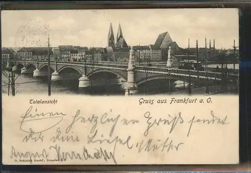 Frankfurt Oder Oderbruecke mit Stadtpanorama Kat. Frankfurt Oder