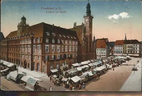 Frankfurt Oder Rathaus mit Markt Kat. Frankfurt Oder