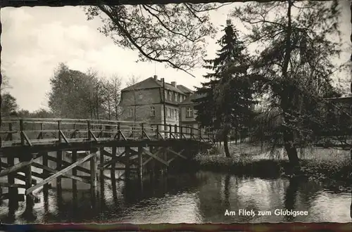Storkow Mark Am Fliess zum Glubigsee Bruecke Kat. Storkow Mark