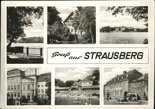 Strausberg Brandenburg Straus See JHB Kaethe Kollwitz Diesterwegschule Volksbad Kat. Strausberg