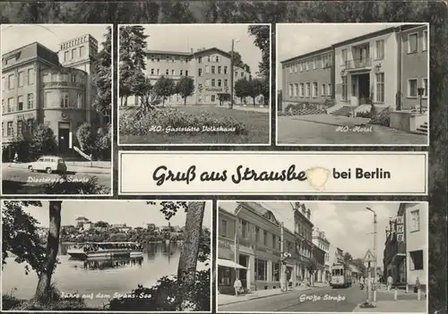 Strausberg Brandenburg HO Hotel Volkshaus Faehre Straussee Grosse Strasse Kat. Strausberg