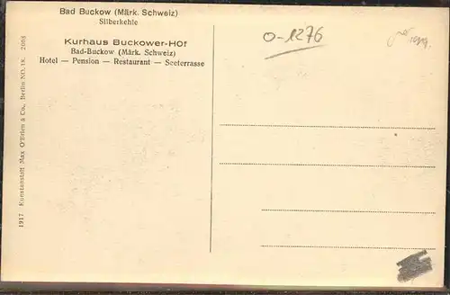 Buckow Maerkische Schweiz Kurhaus Buckower Hof Kat. Buckow Maerkische Schweiz