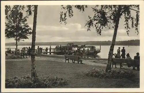 Altenhof Eberswalde Promenade am Werbellinsee Steg Faehrboot Kat. Schorfheide