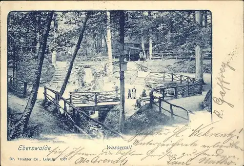 Eberswalde Partie am Wasserfall Bruecke Restaurant Wildpark Kat. Eberswalde