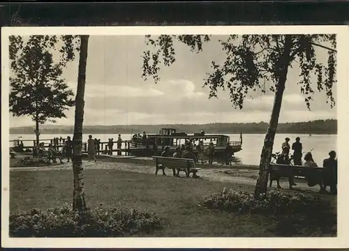 Altenhof Eberswalde Promenade am Werbellinsee Faehrboot Kat. Schorfheide