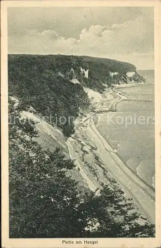 Stubbenkammer Ruegen Partie am Hengst Kreidefelsen Steilkueste Strand Kat. Sassnitz