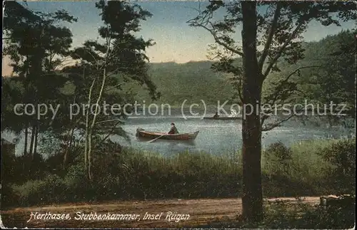 Stubbenkammer Ruegen Partie am Herthasee Ruderboot Kat. Sassnitz