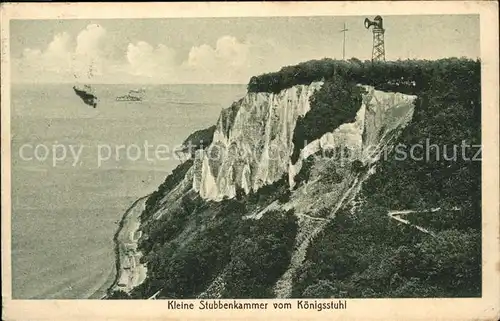 Stubbenkammer Ruegen Koenigsstuhl Kreidefelsen Aussichtsplattform Steilkueste Wilhelmssicht mit Signalstation Kat. Sassnitz