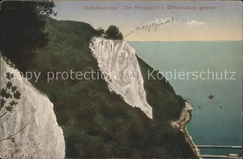 Stubbenkammer Ruegen Koenigsstuhl Kreidefelsen Aussichtsplattform Steilkueste Blick von Kaiser Wilhelmsblick Kat. Sassnitz