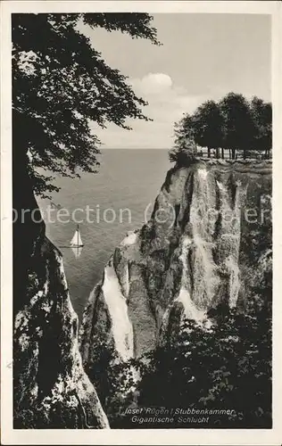 Stubbenkammer Ruegen Koenigsstuhl Kreidefelsen Schlucht Aussichtsplattform Steilkueste Kat. Sassnitz