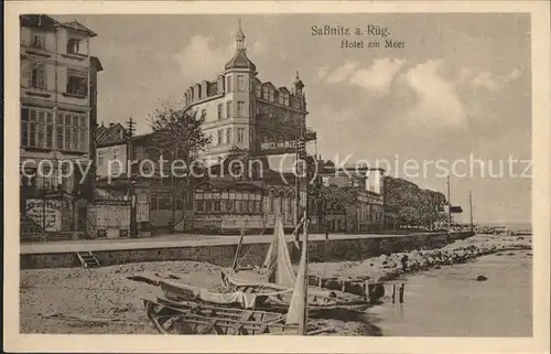 Sassnitz Ostseebad Ruegen Hotel am Meer Promenade Boot Kat. Sassnitz