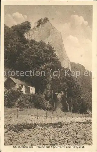 Stubbenkammer Ruegen Koenigsstuhl Kreidefelsen Fischerhuette Strand Kat. Sassnitz