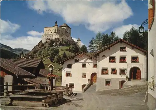 Tarasp Schloss Dorfpartie Kat. Tarasp