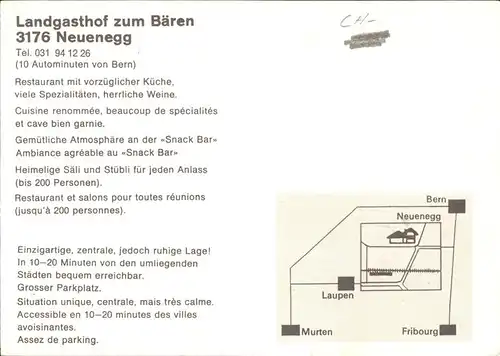 Neuenegg Landgasthof zum Baeren Kat. Neuenegg