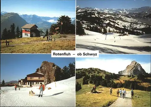 Schwyz Rotenfluh Bergstation Seilbahn Wanderweg Berggasthaus Kat. Schwyz