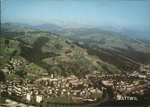 Wattwil Fliegeraufnahme im Toggenburg mit Saentis Kat. Wattwil