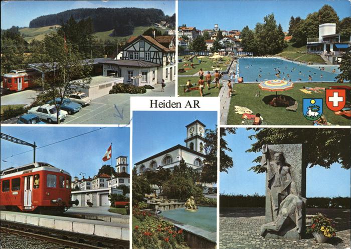 Heiden AR Bahnhof Kirche Denkmal Schwimmbad / Heiden /Bz. Vorderland Nr