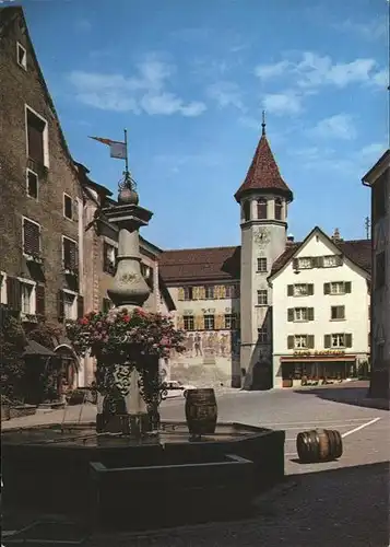 Maienfeld Staedtliplatz mit Rathaus Kat. Maienfeld